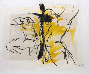 BEZIEHUNGSGEFLECHT - 2025, Öl, Acryl auf Hartfaserplatte, 93 x 112 cm Mlenek Hannes