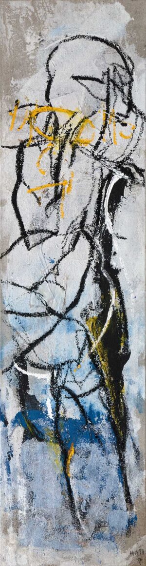 ENTRÉE - 2025, Öl, Acryl auf Leinwand, 180 x 47 cm Mlenek Hannes