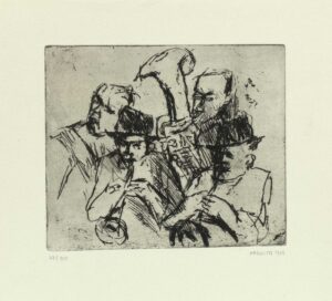 FLORENTINA PAKOSTA,VIER MUSIKANTEN - 1969, Radierung, Ex.: 67/100, 19,2 x 22,5 cm (35,8 x 38 cm) Pakosta Florentina