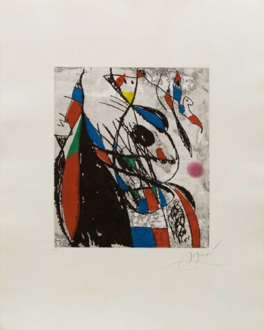 JOAN MIRÓ, L´OISELEUR ET SA COMPAGNE - 1981, Aquatintaradierung, Ex.: 29/50, 43,5 x 37,5 cm (80,5 x 63 cm), Dupin 1132 Miró Joan