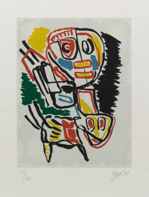 KAREL APPEL, EL ALMIGO DEL HOMBRE - 1988, Farbaquatintaradierung, Ex.: 51/60, 49,5 x 37,5 cm (77 x 56,5 cm) Appel Karel