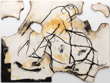 LEIDENSCHAFT BRENNT - 2025, aus der Serie FEUER, DU HAST MIR DIE SEELE VERBRANNT, Öl, Acryl auf Kupferdruckpapier, 77 x 107 cm(95,5 x 125,5 cm) Mlenek Hannes