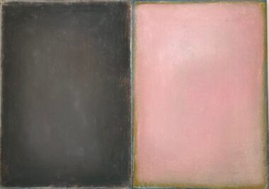 OHNE TITEL - 2022 (schiefergrau-rosè), MT, Pigmente, Bienenwachs auf Papier auf Hartfaserplatte, 30 x 42 cm Suvat