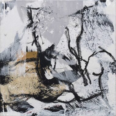 STATEMENT - 2025, aus der Serie KÖRPERVERDICHTUNG, Öl, Acryl auf Leinwand, 47 x 47 cm Mlenek Hannes