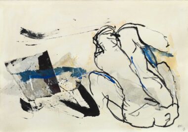 VERLORENE ZEIT - 2025, Öl, Acryl auf Kupferdruckpapier, 54 x 77 cm (68 x 92 cm) Mlenek Hannes