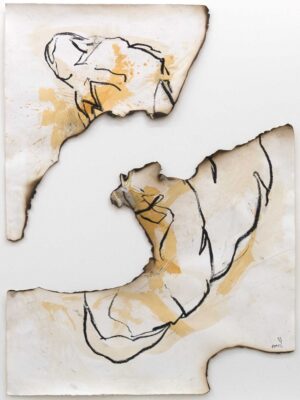 WAS MIR FEHLT - 2025, aus der Serie FEUER, DU HAST MIR DIE SEELE VERBRANNT, Öl, Acryl auf Kupferdruckpapier, 112,5 x 75 cm (126 x 96 cm) Mlenek Hannes