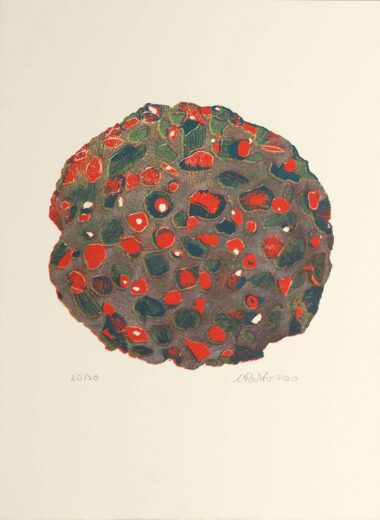 BAROCCO - 2020, Farblinolschnitt, 27,5 x 28,5 cm (53,1 x 38,6 cm) Richter Wolfgang