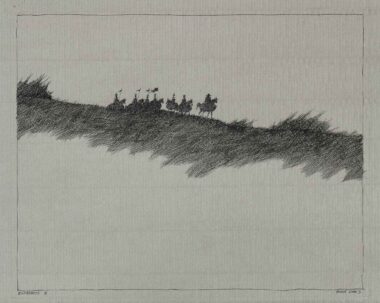 BONAPARTE II - 2003, Federzeichnung auf Papier, ca. 25,5 x 32 cm (29 x 37,9 cm) Flora Paul