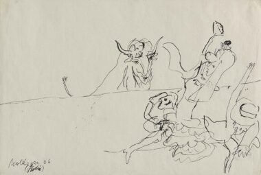 ERSCHRECKEN (Studie) - 1964, Tusche auf Papier, 32,5 x 48,2 cm Moldovan Kurt