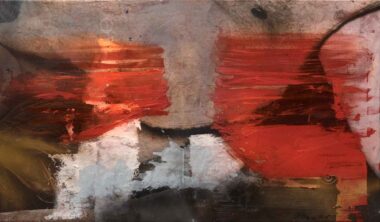 FLIEGENDE FEUER - 2024, Öl auf Leinwand, 70 x 120 cm Moser Maria