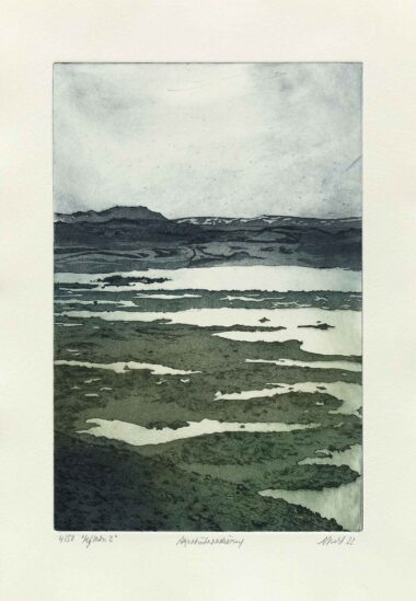 MÝVATN 2 - 2023, Aquatintaradierung, 29,5 x 19,5 cm (39 x 26,5 cm) Pohl Susanne