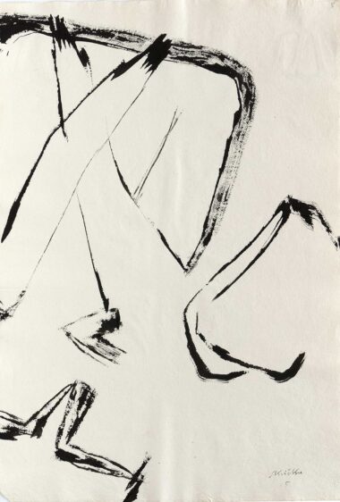 NR. 5 DIVERTIMENTO, OFFENLASSEN - 2005, Tusche auf Papier, ca. 105 x 71 cm Skrička Ernst