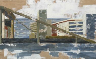 TOKYO TRAINLINE - 2025, Mischtechnik auf Holz 75,7 x 123,2 Salzmann Nieves