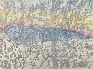 WINTERBILD - 2024, Farbholzschnitt, ca. 20,5 x 28,2 cm Richter Wolfgang