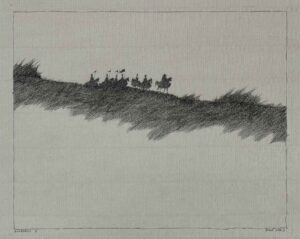 BONAPARTE II - 2003, Federzeichnung auf Papier, ca. 25,5 x 32 cm (29 x 37,9 cm) Flora Paul