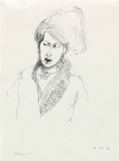 IDA - 1981, Tusche auf Papier, 29,7 x 21 cm Mušič Zoran
