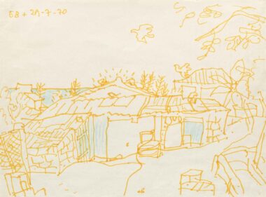 OHNE TITEL - 1970, Filzstift, Farbstift auf Papier, 47,9 x 64,7 cm Bäumer Eduard