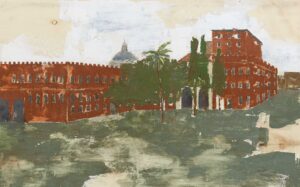 ROUGE BRIQUE - 2025, Mischtechnik auf Holz, 43,1 x 69 cm Salzmann Nieves