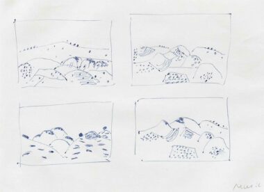 SIENESISCHE LANDSCHAFTEN - um 1950, Kugelschreiber auf Papier, 20,8 x 29,6 cm Mušič Zoran