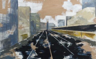 TOKYO GINZA - 2025, Mischtechnik auf Holz, 75,7 x 123,2 cm Salzmann Nieves