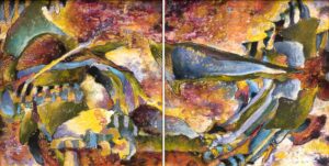 AUS SARASTROS KÜCHE - Venedig 2005, aus dem Zyklus Sarastros Küche, Diptychon, Pastell auf Papier, 35,5 x 70 cm, FD 05002 Danielis Friedrich