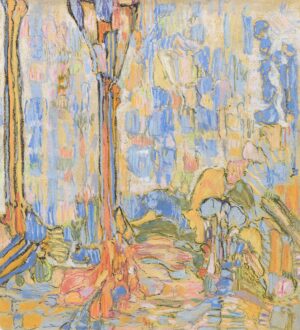 DIE RIEDLHARFE - Kew 1974, Entwurf für einen Gobelin, Zauberflötenprojekt, Pastell auf Papier, 36,5 x 33,2 cm, FD 74003 Danielis Friedrich