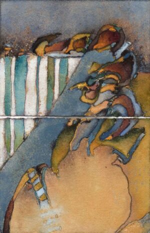 DOPPLER - New York 2004, Zyklus aus sieben Gouachen, Diptychon, Gouache auf Papier, ca. 26 x 16,5 cm, FD 04004 Danielis Friedrich