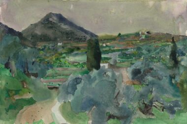 LANDSCHAFT AUF SIFNOS - 1977, Aquarell auf Papier, 37,5 x 56,4 cm Kruckenhauser Hans
