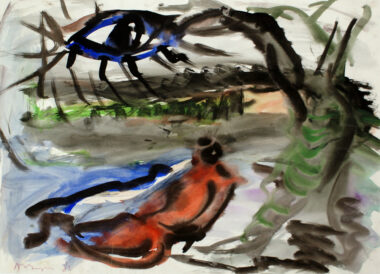 OHNE TITEL - 1982, Gouache auf Papier, 45 x 62,5 cm Anzinger Siegfried