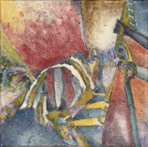 ZWISCHENAKT - Venedig 2013, Eitempera auf Leinwand, 24,5 x 24,5 cm, FD 13019 Danielis Friedrich