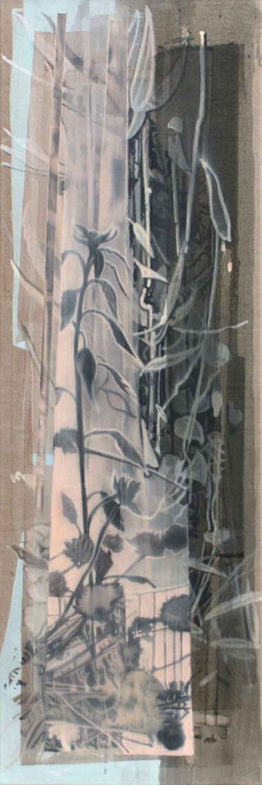 IN NEIGHBORS GARDEN - 2020, Acryl und Gouache auf Leinwand, 120 x 40 cm Wagner Eva