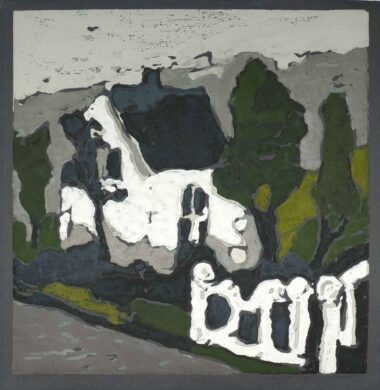 LEHBECK - 2002, Farblinolschnitt, Exemplar: 6/95, 42,8 x 42 cm (47,4 x 46 cm) Fussmann Klaus