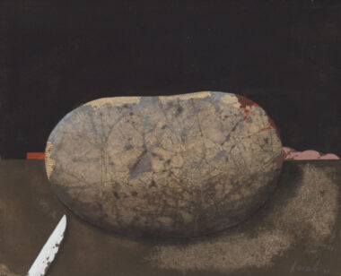 STILLLEBEN - 1979, Gouache, Collage auf Papier, 19,2 x 23,6 cm Korab Karl