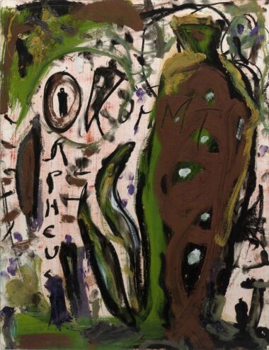 GUNTER DAMISCH, ORPHEUS KOMMT - 1993, Mischtechnik auf Karton, 65 x 50 cm Damisch Gunter