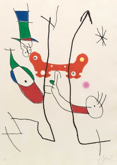 JOAN MIRÓ, LE PETIT ESCARGOT - 1986, aus der Folge 'LE PLUS BEAU CADEAU', Farbradierung, Exemplar 47 von 80, 66 x 47 cm, Dupin 1209 Miró Joan