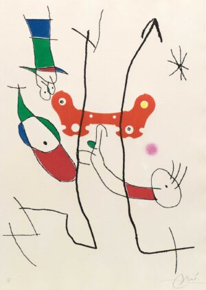 JOAN MIRÓ, LE PETIT ESCARGOT - 1986, aus der Folge "LE PLUS BEAU CADEAU", Farbradierung, Exemplar: 47/80, 66 x 47 cm, Dupin 1209 Miró Joan
