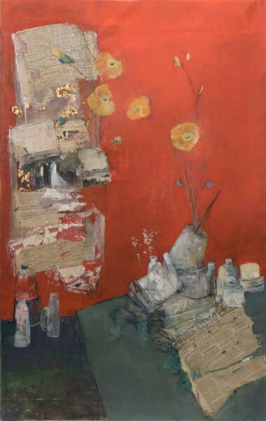 LA FÊTE (Ort der Träume) - 2026, Mischtechnik auf Leinwand, 180 x 113,5 cm Bottet Nicole