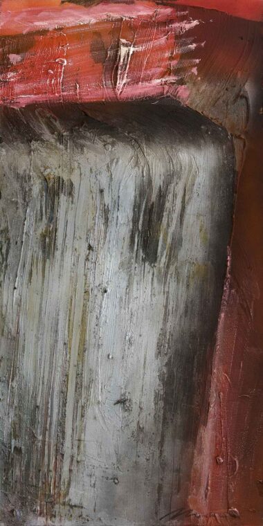 MARIA MOSER, KAPSEL 1 - 2018/2022, Öl auf Leinwand, 100 x 50 cm Moser Maria