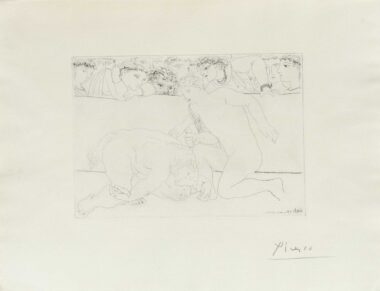 MINOTAURE VAINCU - 1933, Blatt 89 aus "SUITE VOLLARD", Radierung, 19,3 x 26,9 cm (34 x 44 cm), Bloch 197 Picasso Pablo
