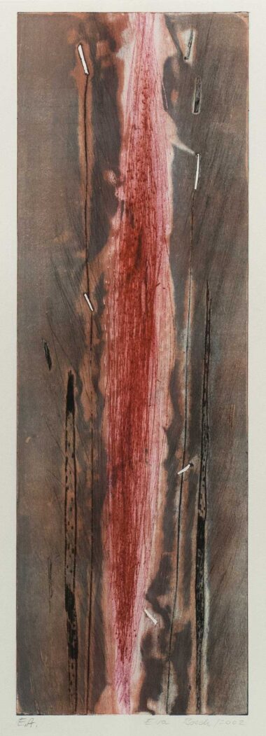OHNE TITEL - 2002, Farbradierung, Exemplar: E.A., 69,7 x 22,7 cm (73,6 x 52 cm) Bosch Eva