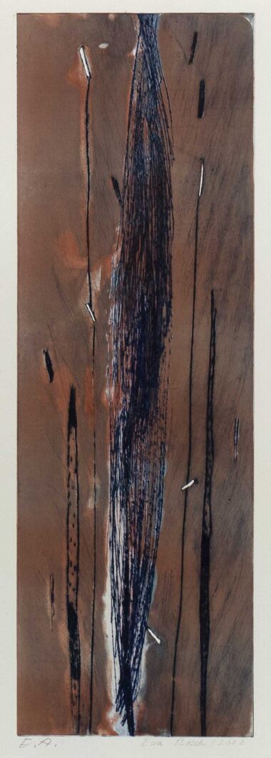 OHNE TITEL - 2002, Farbradierung, Exemplar: E.A., 69,7 x 22,7 cm (73,6 x 52,1 cm) Bosch Eva
