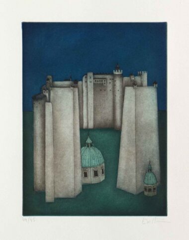SALZBURG, FESTUNG SEHR HOCH - 2003, Aquatintaradierung, Auflagenhöhe 45 Exemplare, 39,7 x 29,5 cm (67,5 x 50 cm) Möseneder Eva