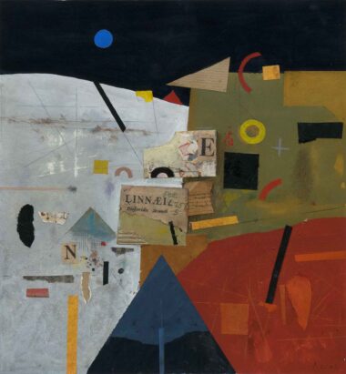BLUE MOON - 2026, Gouache, Collage auf Papier, 31 x 29 cm Korab Karl