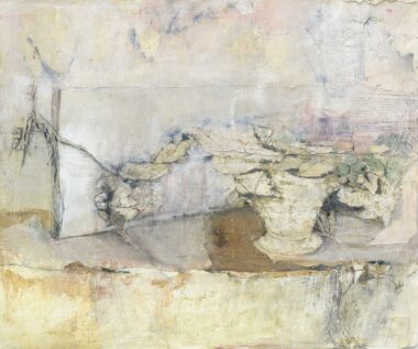 EINTAUCHEN - 2023, Öl, Collage auf Leinwand, 52 x 61 cm Bottet Nicole