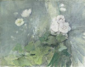 ROSE TRÉMIÈRE - 2025/26, Öl auf Leinwand, 36,8 x 46,6 cm Bottet Nicole
