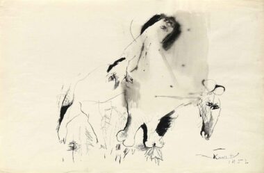 TIERE - 1952, Tusche laviert auf Papier, 31,5 x 48 cm Absolon Kurt