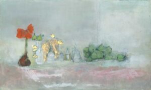 WIE IN EINEM TRAUM - 2026, Öl, Blattgold auf Leinwand, 97 x 162 cm Bottet Nicole