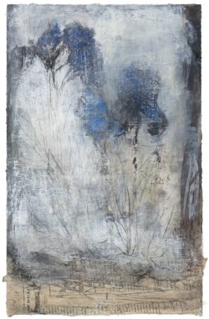 WINTERBLÜTEN - 2022, Öl, Collage auf Papier, 47,7 x 30,5 cm Bottet Nicole