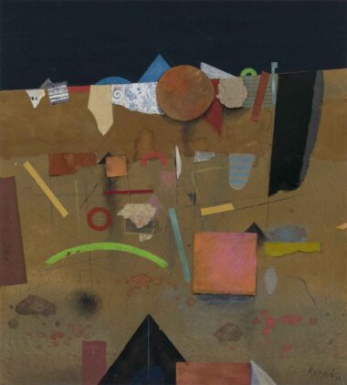 FRAGMENTE - 2023, Gouache, Collage auf Papier, ca. 31 x 29 cm Korab Karl