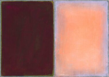 OHNE TITEL - 2022 (zyklam-lachs), MT, Pigmente, Bienenwachs auf Papier auf Hartfaserplatte, 30 x 42 cm Suvat